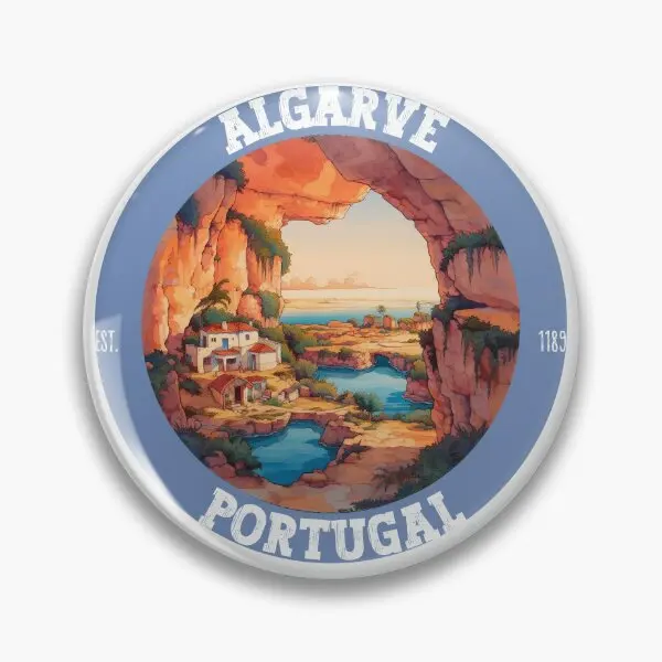 Algarve Portugal Retro Vintage Amazing O Soft Button Pin Badge Women Creative Cartoon Lover Collar Jewelry Decor Metal Gift
