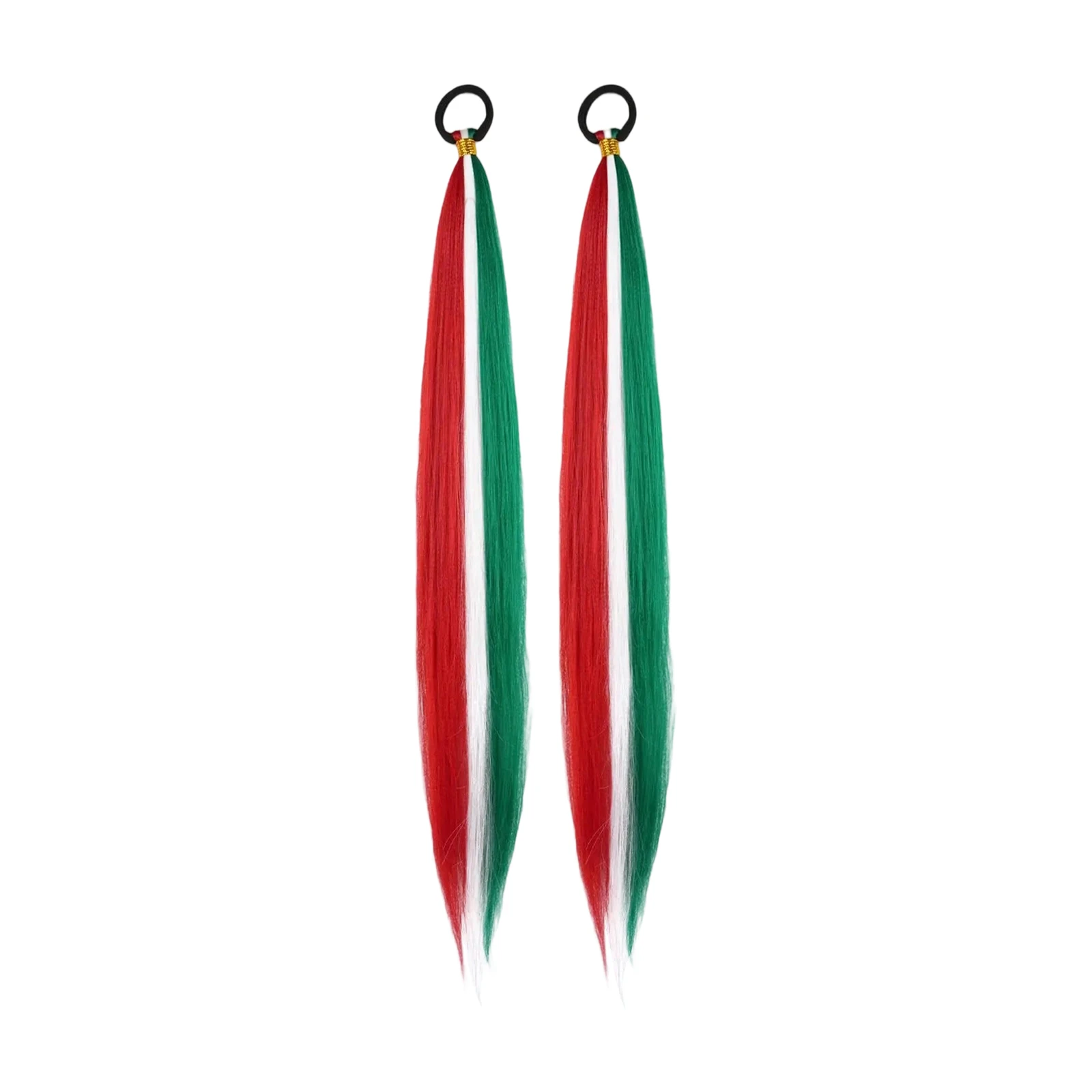 2 uds cola de caballo recta sintética con lazo elástico para el cabello trenzado colorido accesorios de Cosplay extensiones de cola de caballo cabello para niñas