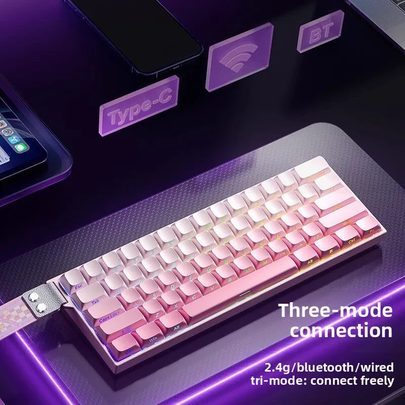 AULA MINI60HE Magnetic Switch Keyboard 60% Tri-mode Bluetooth 2.4G Hall Effect Rapid Trigger RT 8K Polling FPS Gaming Keyboard