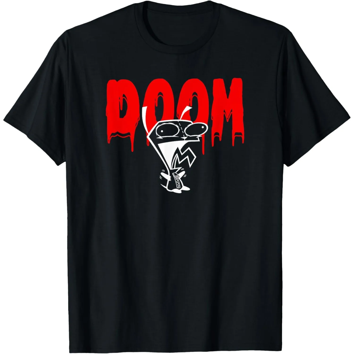 

Invader Zim Gir Doom Drip Graphic Tee Short Sleeve Crew Neck Cotton T-Shirt for Men