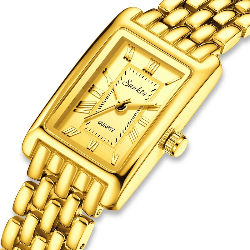 

SUNKTA New Luxury Women Watches Fashion Elegant Quartz Wristwatches Casual Waterproof Steel Watches Ladies Gifts Relojs Square