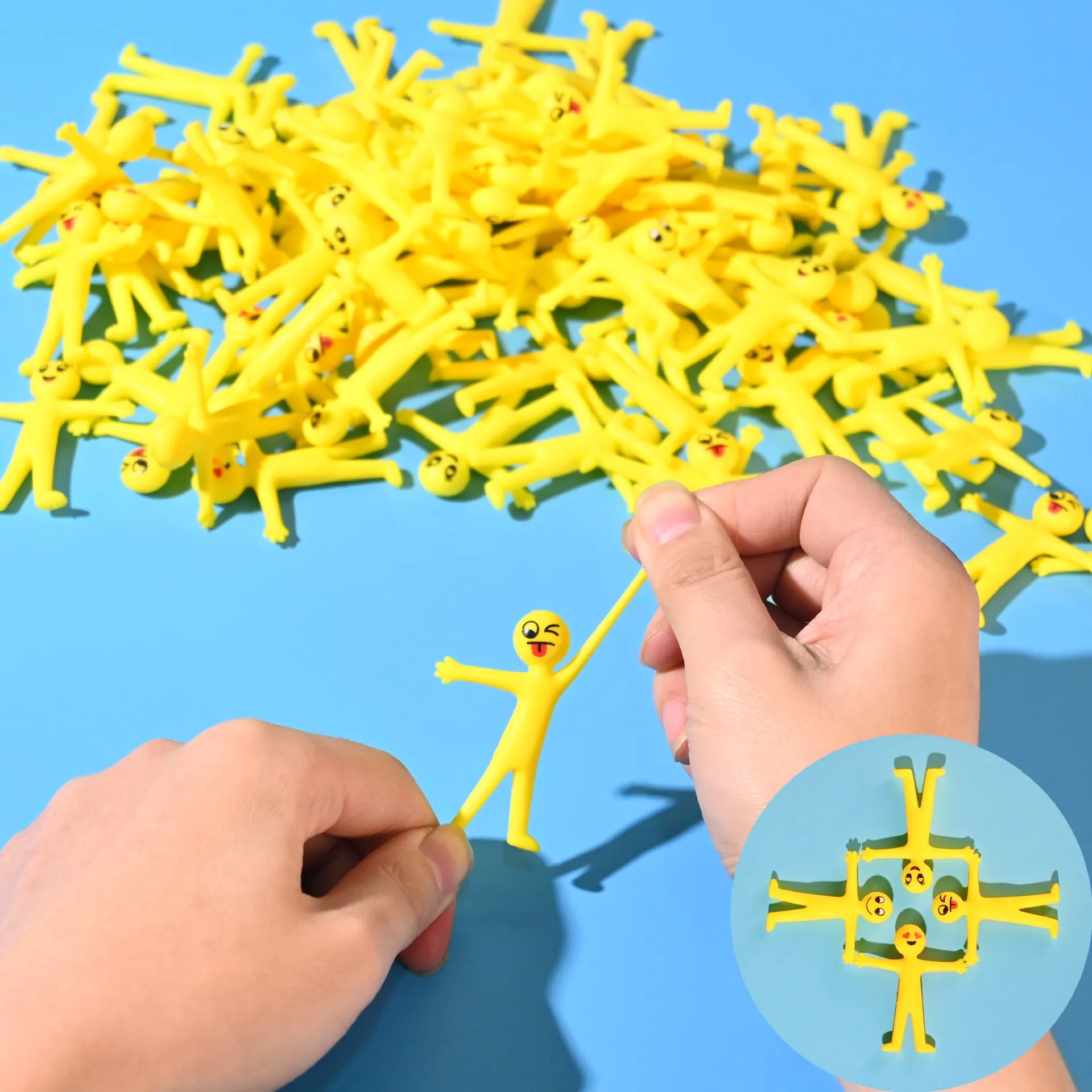 Dehnbarer Gelber Mann Fidget Toy TPR Dehnbares Quetschspielzeug Stressabbau Lustige Biegbare Figur für Kinder Erwachsene ADHS Spielzeug – Detail 1