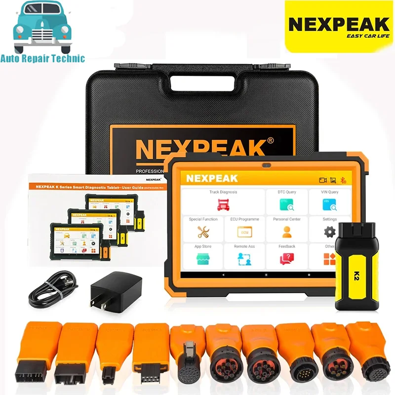 

NEXPEAK K2 24V Heavy Duty Truck Diagnostic Scanner Engine ABS Airbag DPF Cluster Calibration Full System Truck Diesel Odo-meter