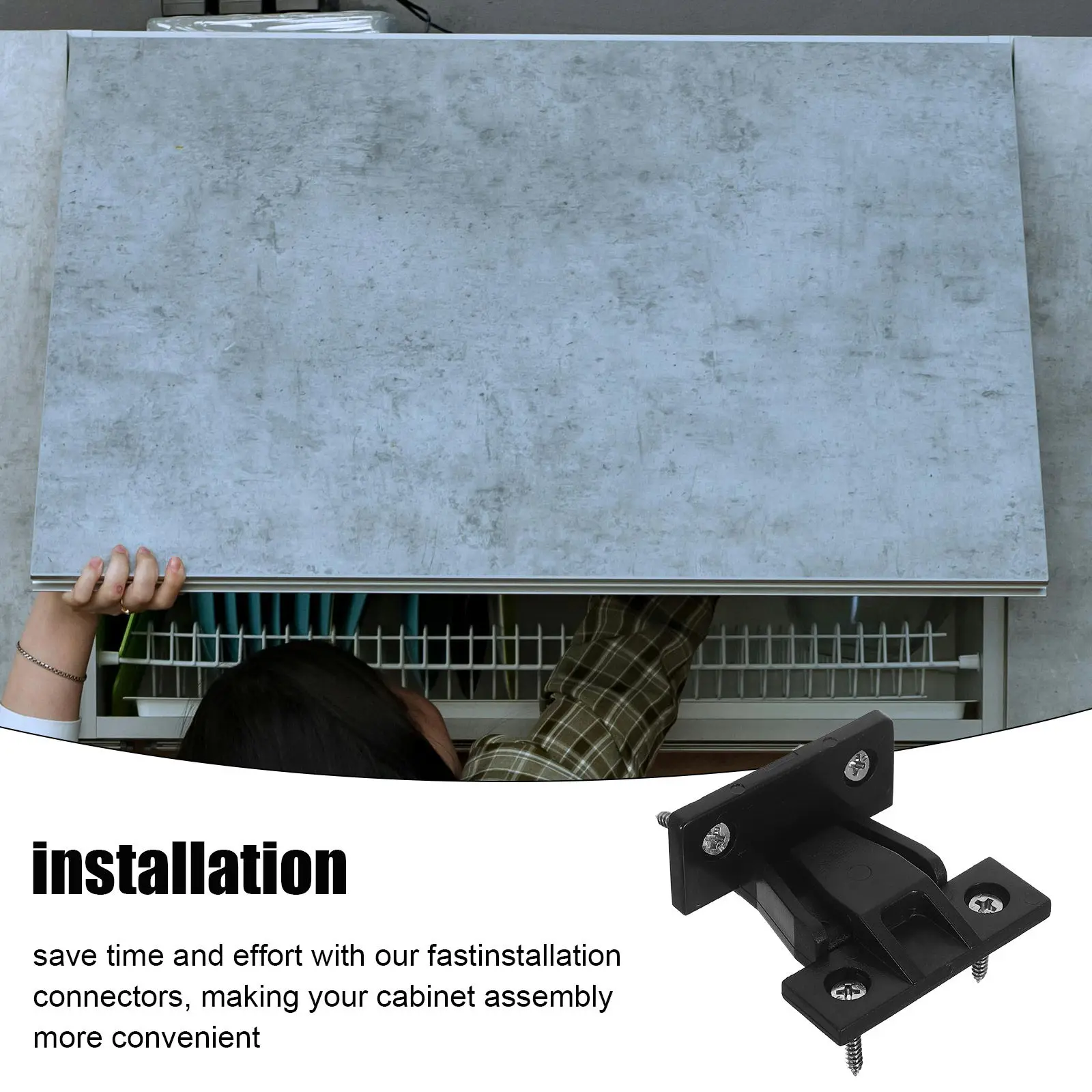10Pcs Plastic Cabinet Connectors Adjustable Push-in Panel Joints Quick Fit Corner Buckles for Wardrobe Dresser Countertop