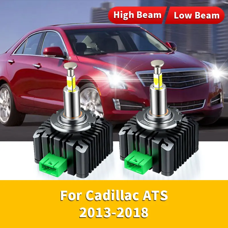 2Pcs For Cadillac ATS 2013 2014 2015 2016-2018 LED Headlight 360 HID 35W Xenon Bulbs Turbo Car Lamp Plug & Play High Low Beam