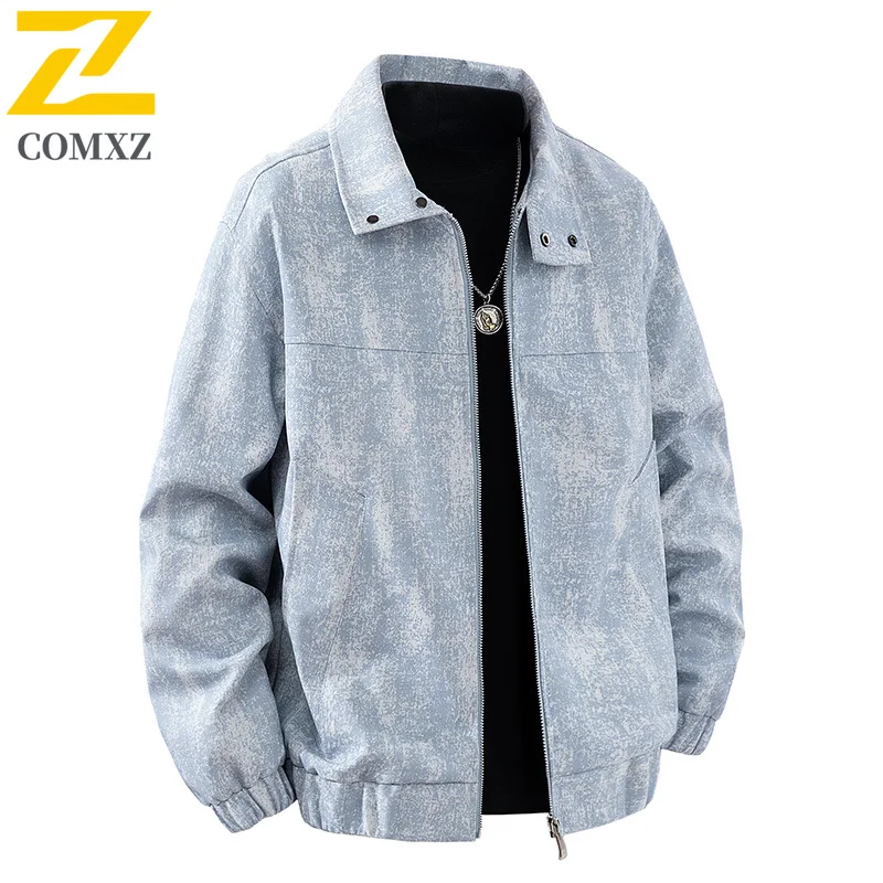 

COMXZ Men Motorcycle Jacket 2025 Premium Turndown Collar Camping Leather Jacket New Business Casual Wear Resistant ​Overcoat