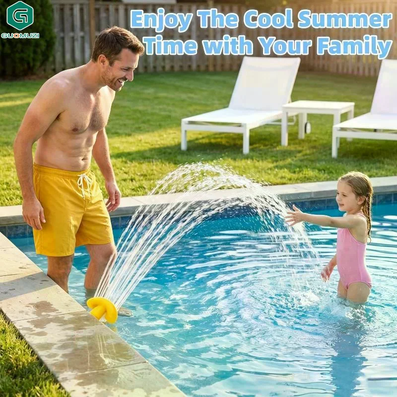 Universal Swimming Pool Fountain Waterfall Sprinkler Aeration Cooling System Easy Install For Above Ground & Inground Pool