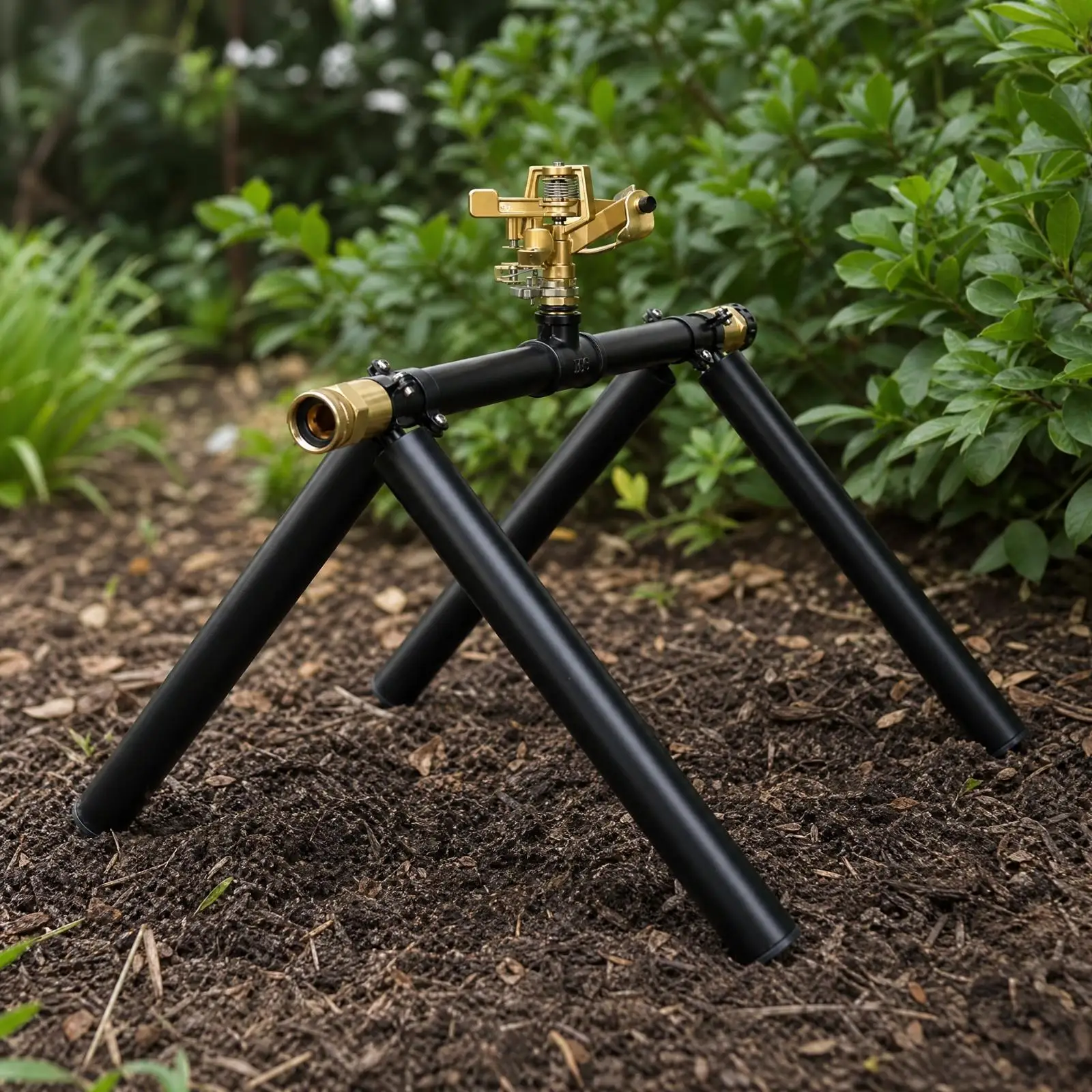 Lawn Irrigation Sprinkler with Rotating Brass Nozzle and Stable Metal Frame for Garden Water Sprayer Outdoor Use Cooling