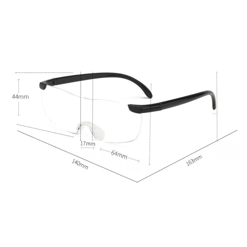 1.6 Times Magnifying Glass 250 Degree Magnifying Presbyopia Glasses Elderly Vision Glasses Unisex Light Reading Glasses