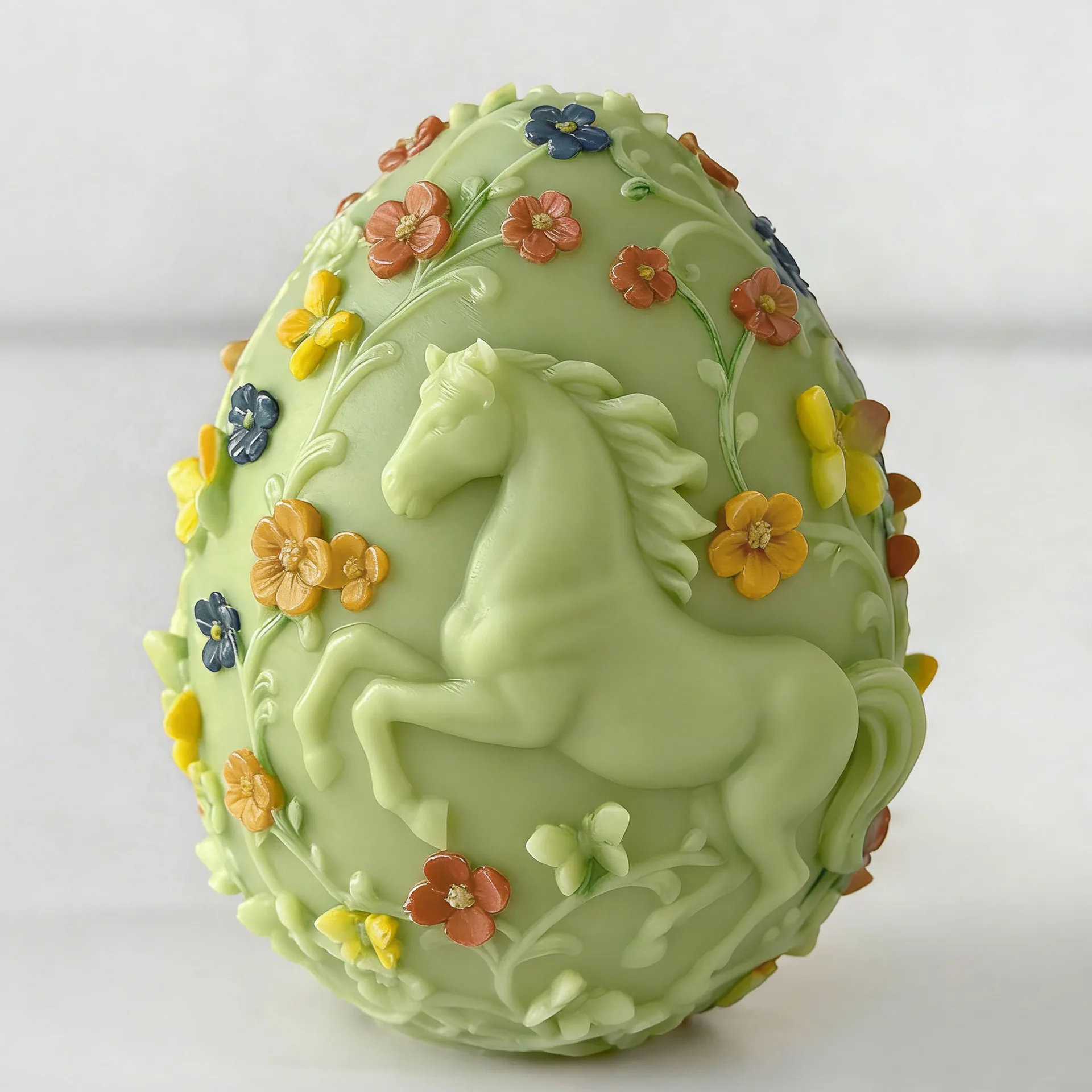 3D Relief Horse Easter Egg Silicone Mold Handmade Aroma Candle Plaster Resin Molds DIY Flower Eggs Easter Candle Making Supplies