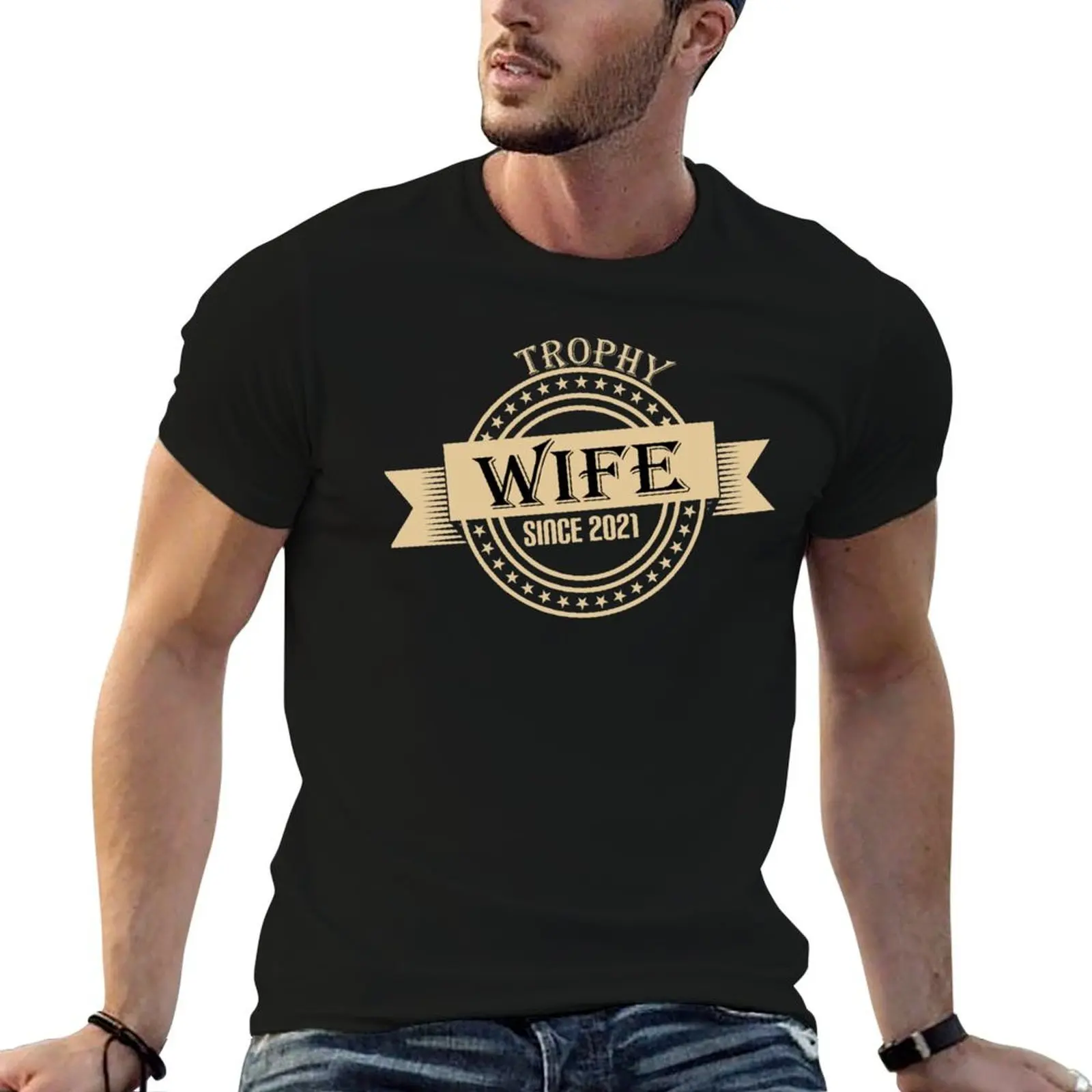 Trophy Wife Since 2021 - Trophy Wife Graphic and Sticker Pack T-Shirt designer shirts plain men tshirt