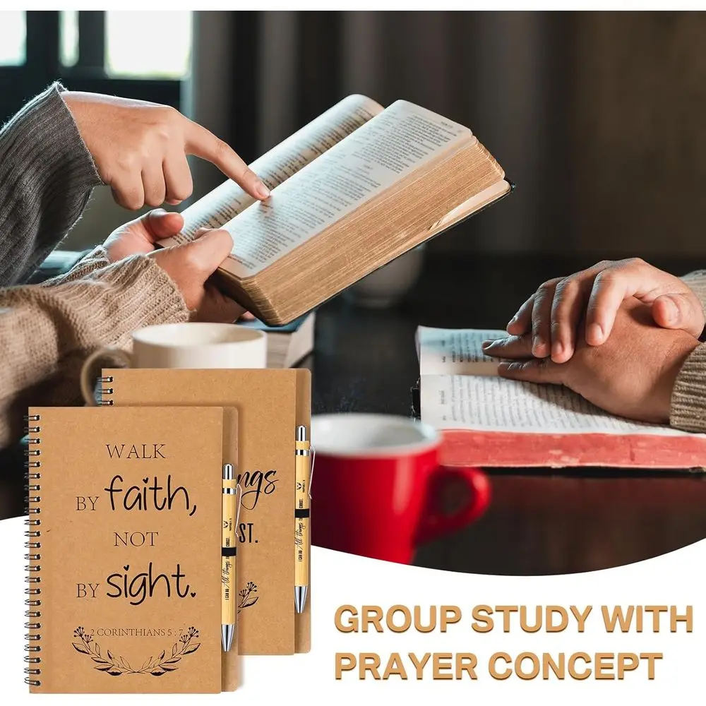 Bulk Christian Spiral Notebooks & Pens - 120 Pcs Bible Journals & Prayer Pens for Church Staff, Teachers, & Holiday Gifts
