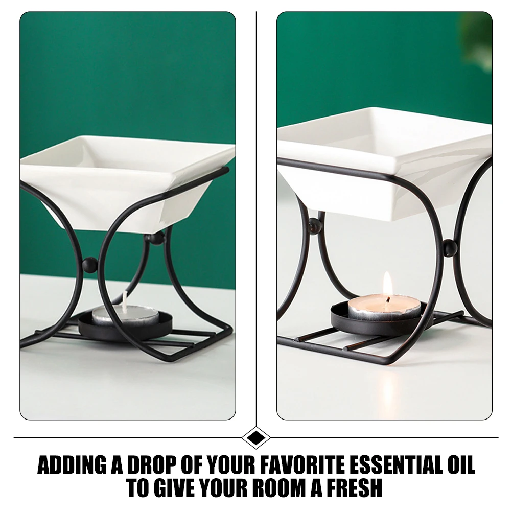1 Set Ceramic Essential Oil Warmer Wax Melt Burner Tealight Holder Aroma Diffuser Incense Burner For Bedroom Yoga Hotel