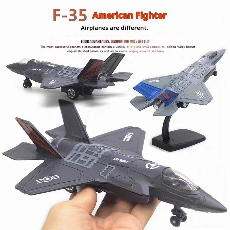 

F35A Fighter Model Simulation Aircraft Alloy Lightning US Carrier Aircraft Fighter Metal Military Model Decoration Air Force 1