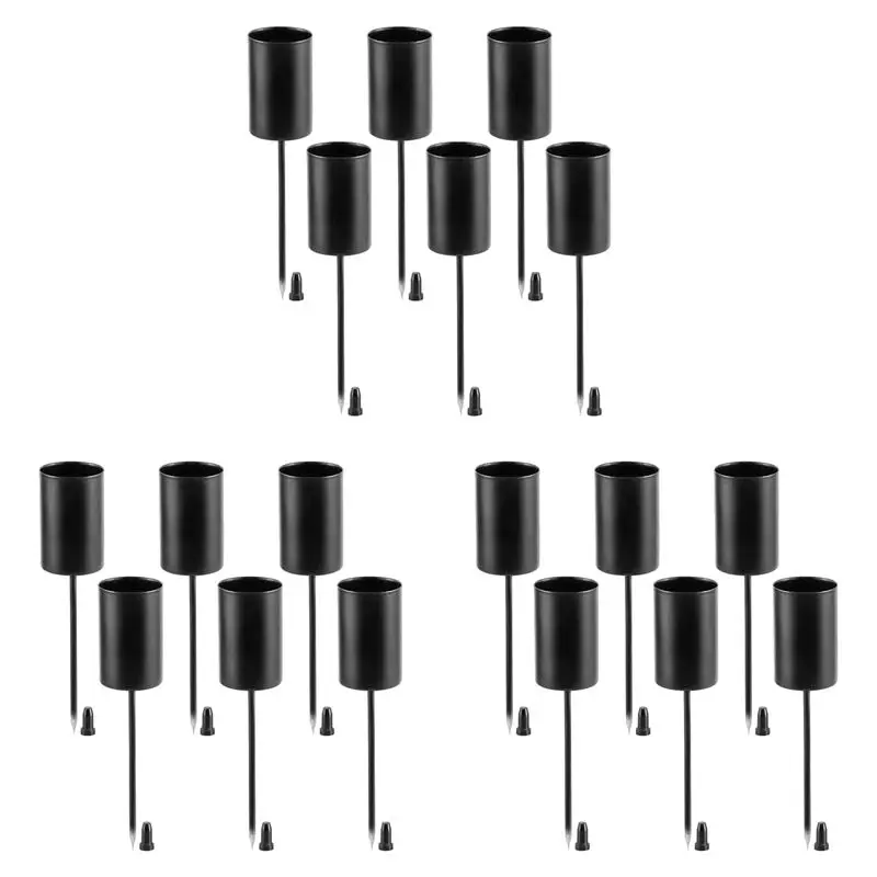 ABJN-Candle Holders, Advent Wreath, Candle Sticks, Advent Wreath, Candle Holder, Taper Candles With Skewer, 18Pcs Black