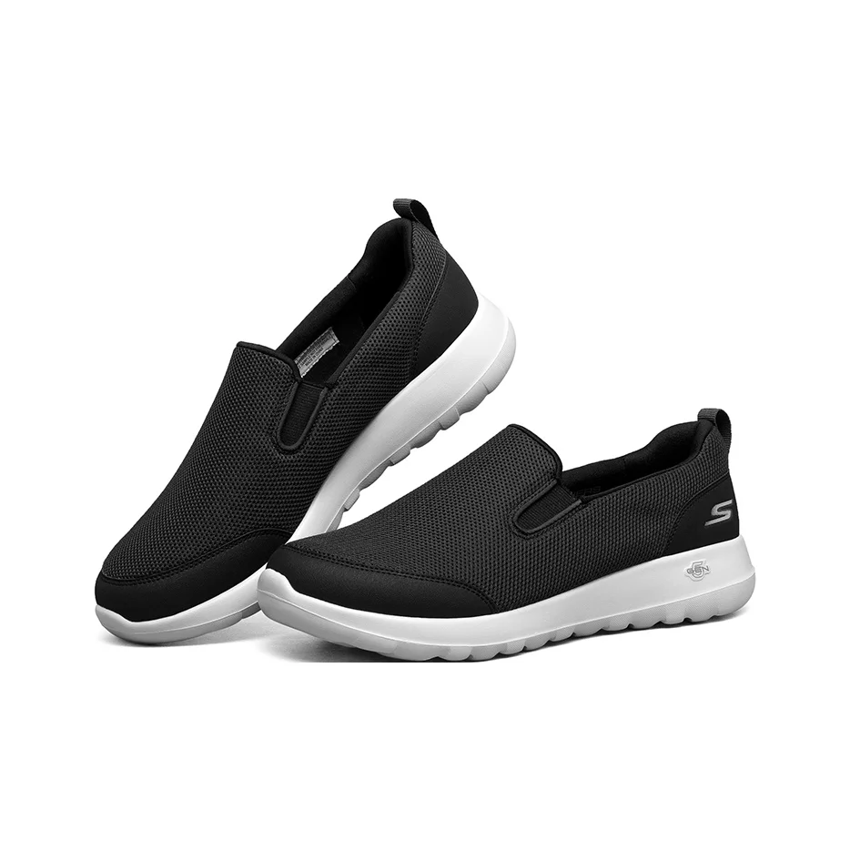 Skechers GO WALK Ma Mesh, Textile Cushioning Breathable Cushioning Breathable Low top Casual Shoes Men's Black White 216010-BLK view 6