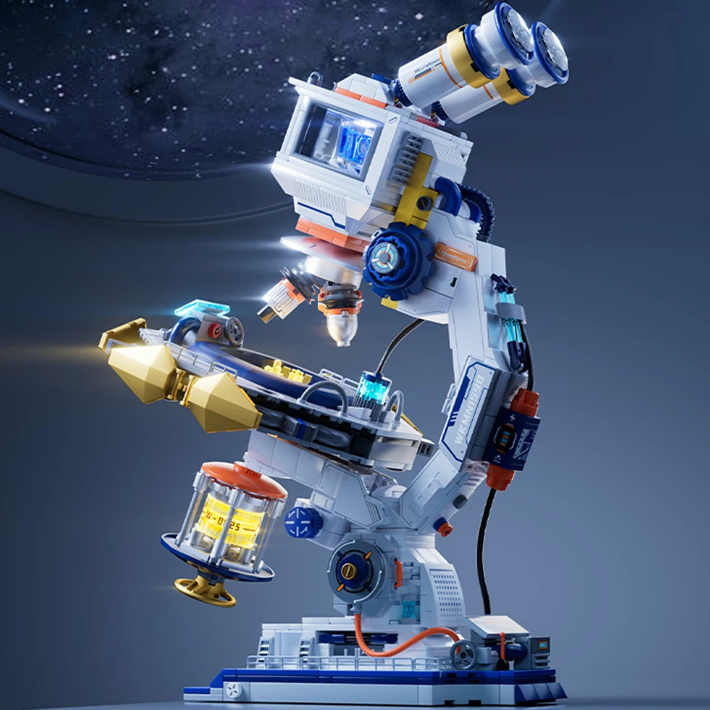 ชุดตัวต่อมืออาชีพสร้างกล้องจุลทรรศน์พร้อมไฟ รุ่นสำหรับผู้ใหญ่และเด็ก ของขวัญวันเกิดและคริสต์มาส 1088 ชิ้น