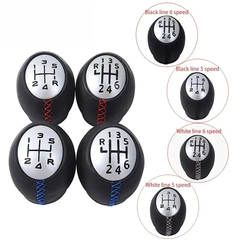 

5/6 Gear PU Leather Handball Manual Shift Lever Head Accessories Car Shift Lever Suitable for Renault