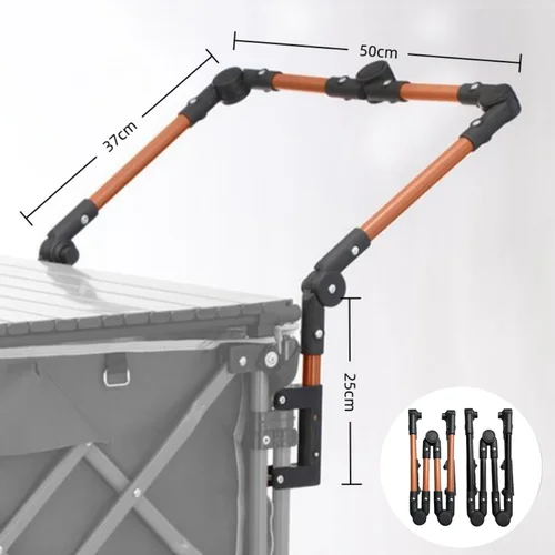 Imagen 1 del producto Piezas de repuesto de manija de empuje de carrito de mano plegable, accesorio de manija de carrito de playa extraíble para accesorios de carrito de carro de utilidad