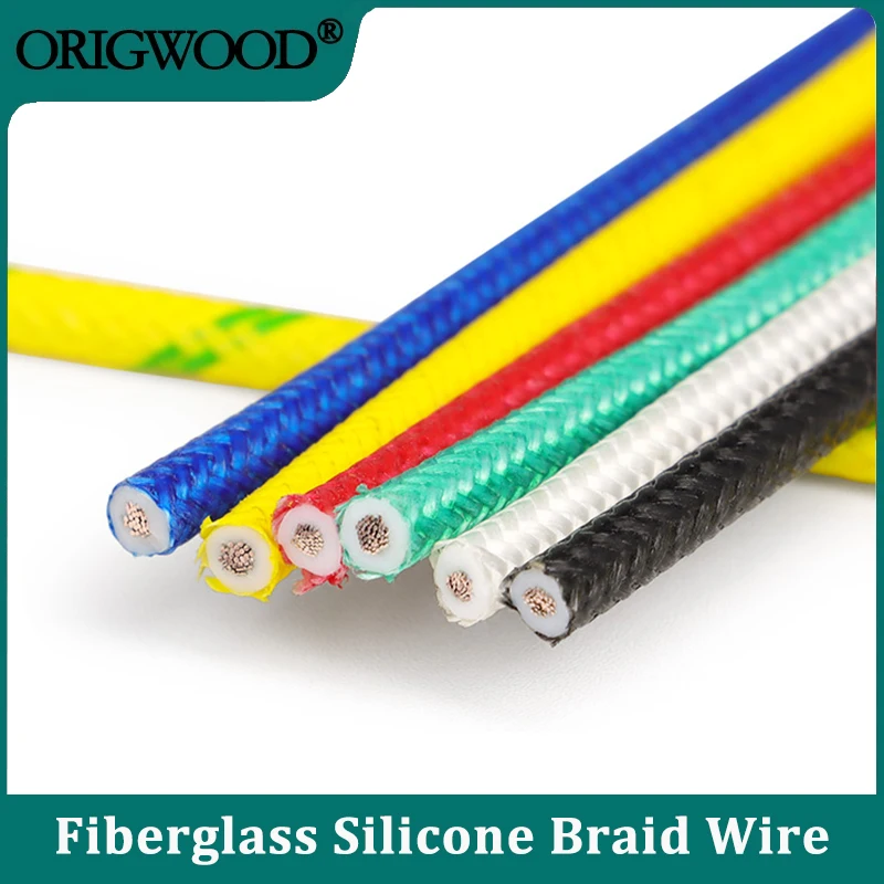 High Temperature Silicone Wire Square 0.3 ~ 2.5mm Fiberglass Braided Insulated Warm Floor Heat Element Tin-plating Copper Cable