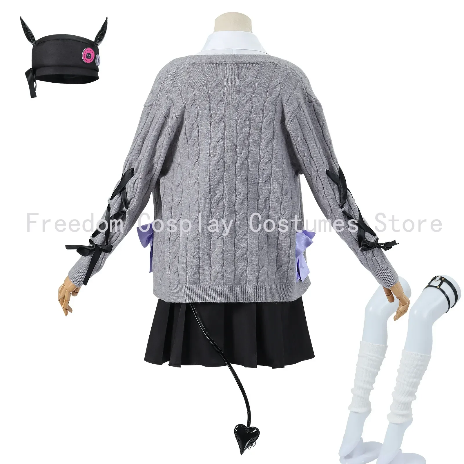 Japanese Virtual YouTuber VTuber Tokoyami Towa Cosplay Costume Sweater Coat Hat Tail Outfits Wig VTuber Costumes Party for Women - Image 4