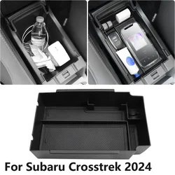 Car Armrest Storage Box Organizer For Subaru Crosstrek 2024 Center Console Arm Rest Container Tray Stowing Accessories