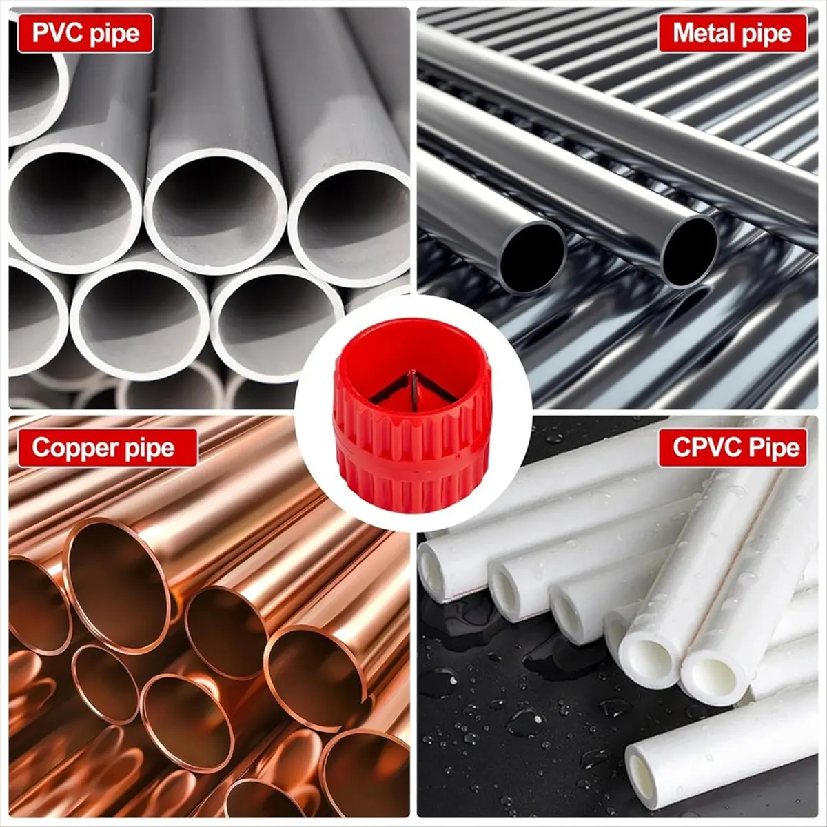 【Limited Offer】1/4-1inch Depth Gauge with 2Pcs Pipe Deburring Tools Kit, 1/8 to 1-5/8inch Inner Outer Reamer Pipe Tubing Chamfer
