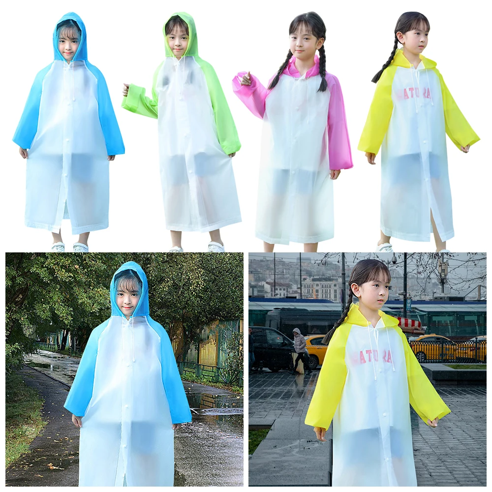 Niet-Wegwerp Kinderregenjas Basisschoolleerlingen Uit Één Stuk Verdikte Regenjas Eva Kinderregenjas