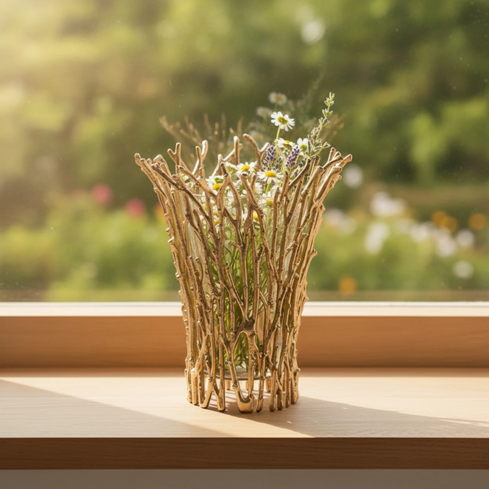 Candle Holder with Glass Insert Openwork Wind-Protected Candle Holder Candlestick Sculptural Decoración Tapered for Centerpiece