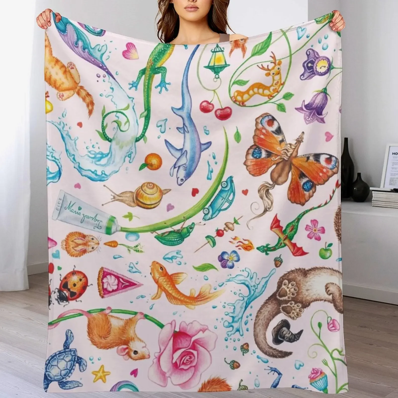 

Sweet dreams by Maria Tiqwah Throw Blanket Moving funny gift Plaid on the sofa Shaggy Blankets