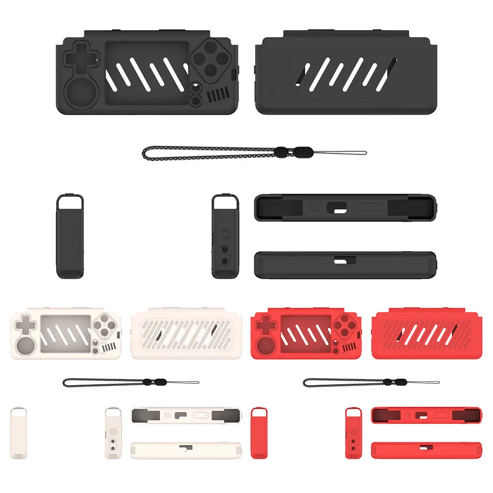 Silicone Protective Cover Shockproof Protective Case Anti-Scratch Soft Skin Cover Case with Lanyard for Miyoo A30 Game Console