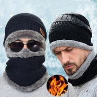 3pcs sets Winter Warm Velvet men Hat Scarf Gloves Set For Men And Women Girls Outdoor Riding Hat Beanies Neck Protection Scarf