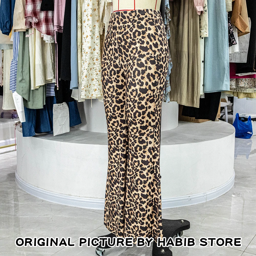 High Waist Leopard Print Flare Leggings Pants Korea Style 2024 Summer Autumn Women Fashion Sexy Bodycon Trousers Club Pants Slim