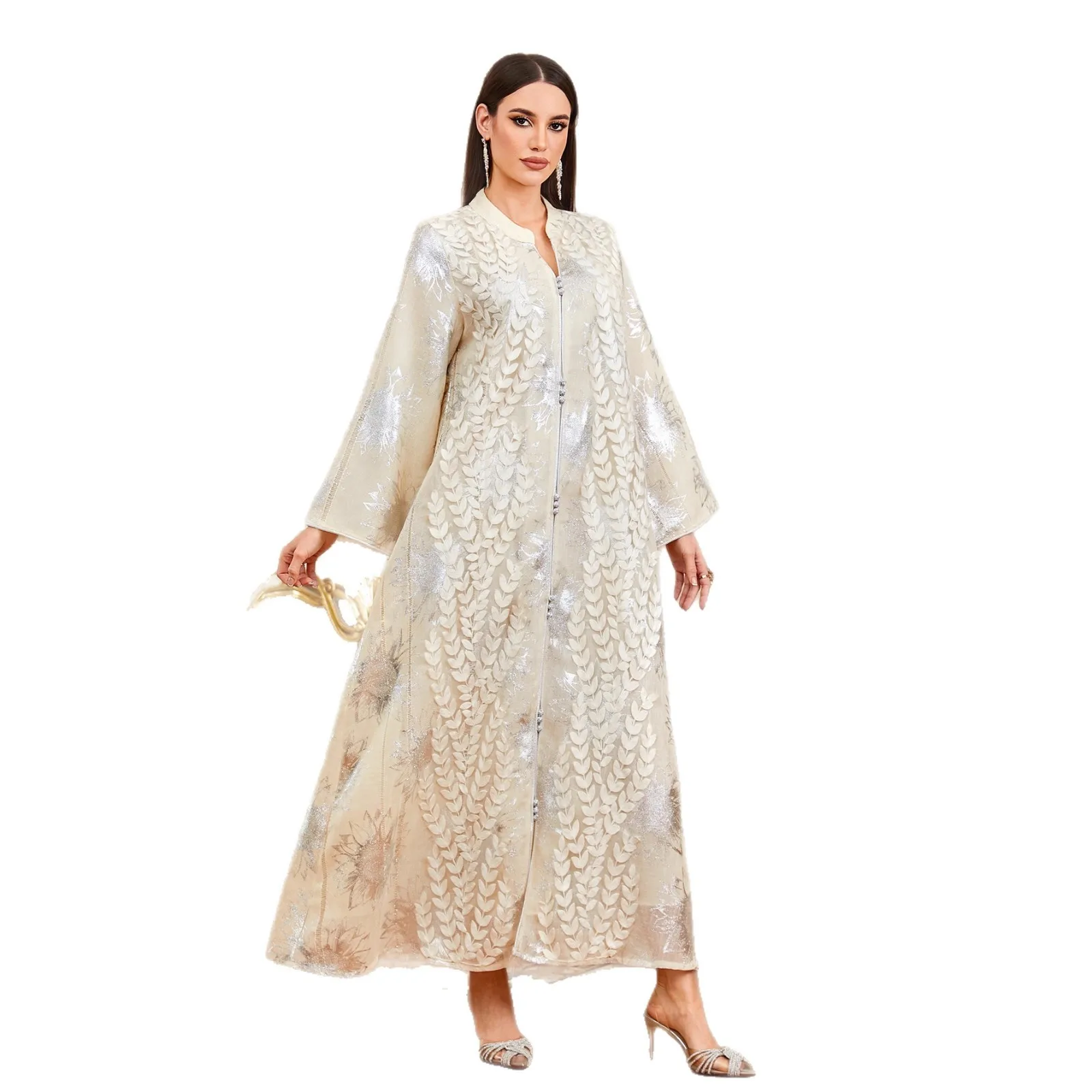 عباية العيد فساتين الحفلات النسائية البرنزية فيستدوس مسلم المغرب عبايات رمضان زينة دبي جلابية قفطان رداء عربي طويل #5