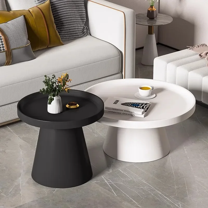 European Unique Coffee Table Living Room Trendy Round Coffee Table Storage Minimalist Table Basse Luxe Furniture Supplies