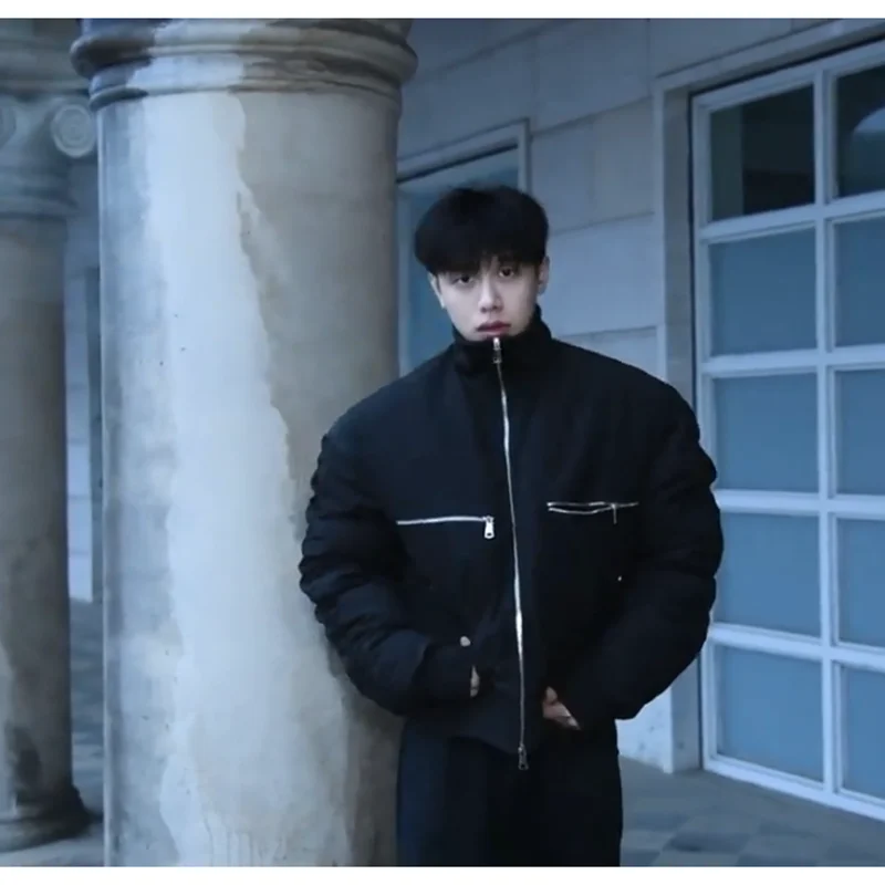 

American Sle Flight Jaet Cotton Coat Men Winter Trendy Thiened Stand Collar Cotton Clothes ort Workwear Outerwear