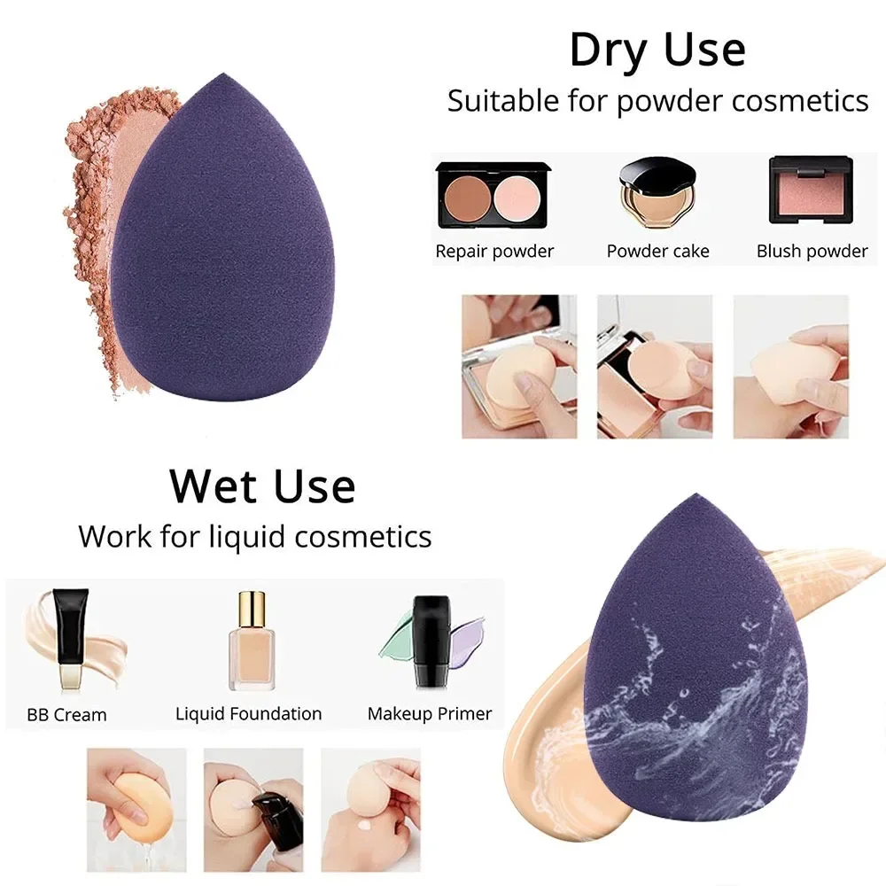 Set di spugne per trucco da 12 pezzi, frullatore in spugna per fondotinta con uovo di bellezza per polvere liquida, strumento per trucco soffio cosmetico per Wo
