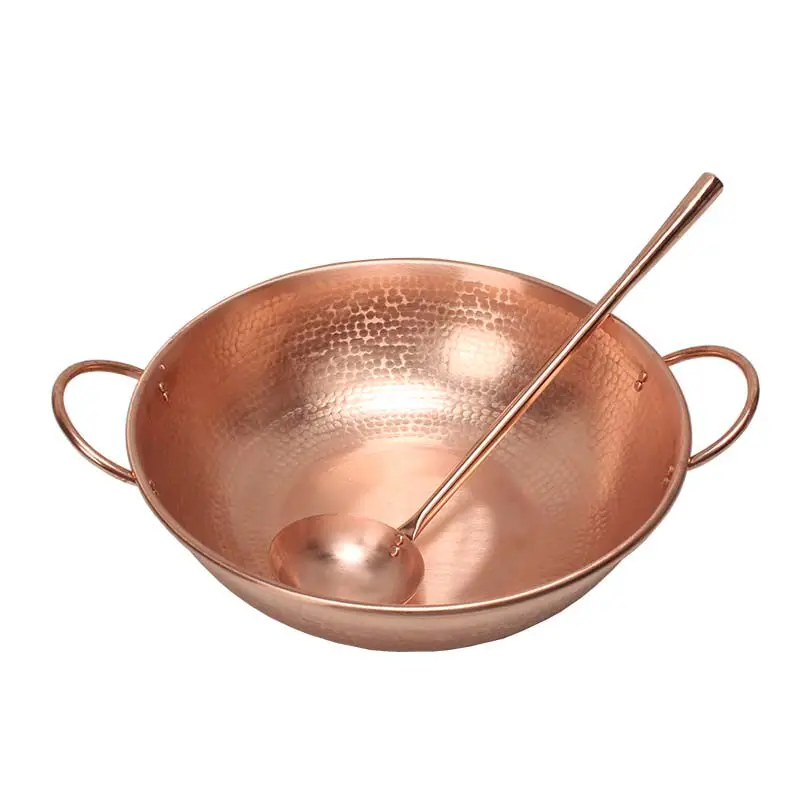 For Pure Copper Pot Boil Jam Pot Stew Soup Wok Induction  Thickened Pure Copper Boil Ejiao Cake Copper Pot