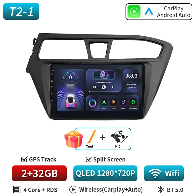Android 16 Carplay Auto 5G Voor Hyundai I20 LHD 2014 2015 2016 2017 2018 Auto Radio Multimedia Speler stereo Head Unit 2din Audio - afbeelding 1