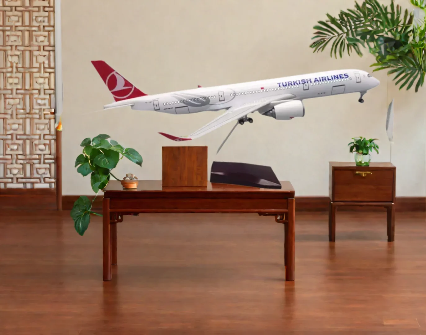 يموت الصب 350 A350 الخطوط الجوية التركية طائرة 47 سنتيمتر 1:142 مقياس اللعب نموذج طائرة مصباح ليد آلة مجمعة كهدية بواسطة
