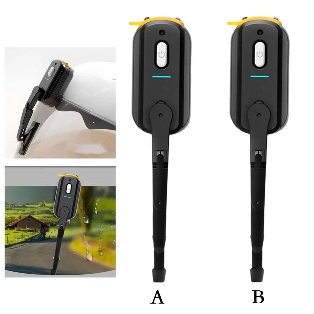 Motorcycle Electric Wiper with Telescopic Bracket USB Charging Universal