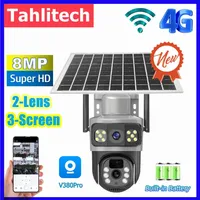 2024 New V380 Dual Lens 8MP Solar Camera 4G SIM Card CCTV Wireless WIFI Solar Outdoor Waterproof 360 IP Camera PTZ 4K 8MP Solar