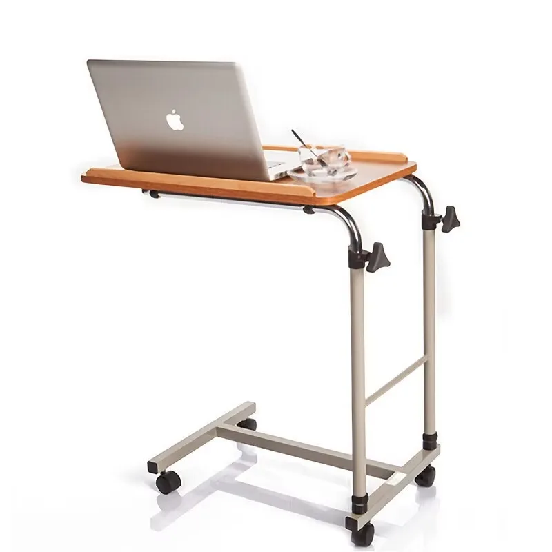طاولة عمل متنقلة بعجلات مكتب كمبيوتر قابل للطي طاولة بجانب السرير للتمريض والرعاية المنزلية وغرفة المعيشة وطاولة سرير مريحة للمدرسة #1