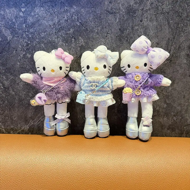 

Новая зимняя плюшевая подвеска Hello Kitty в стиле Ins: одежда для кукол, сумка-рюкзак, брелок-украшение