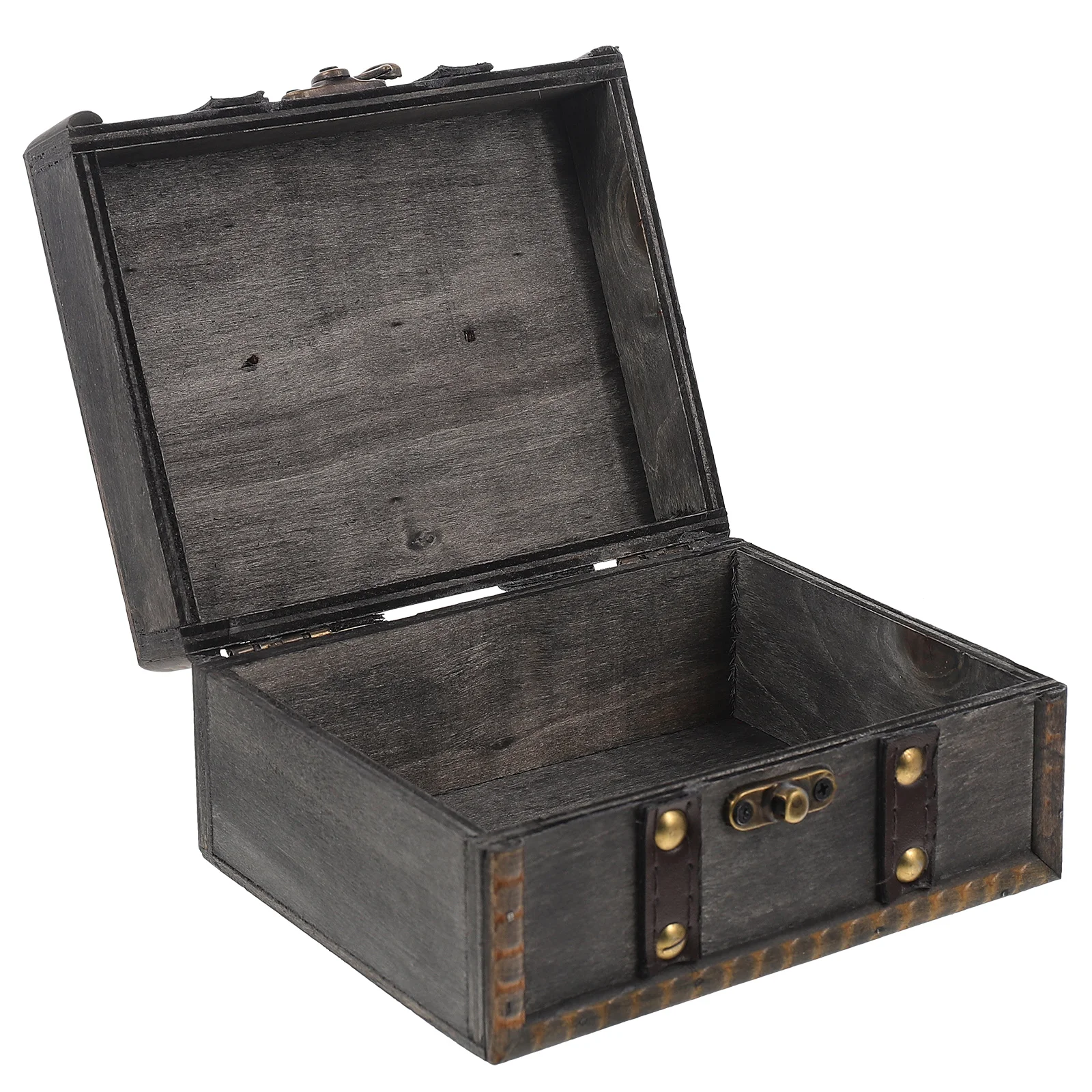 

Wooden Jewelry Box Grey Compact Lightweight Portable Earring Necklace Storage Organizer Case For Women Retro Trinket Container
