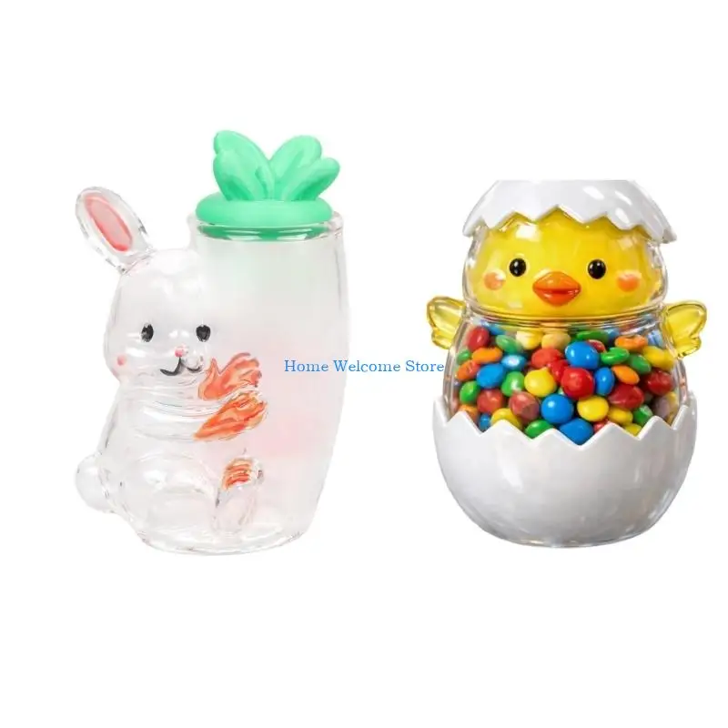 F68E Clear Easter Decorative Bottle For Candy Treats Storage And Centerpieces Decors
