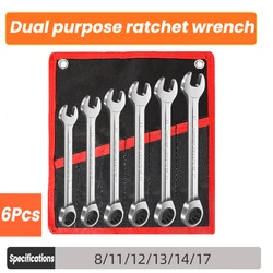 Dual Purpose Ratchet Wrench Set Chrome Vanadium Combination Spanners for Auto and DIY Repairs Hand Tools