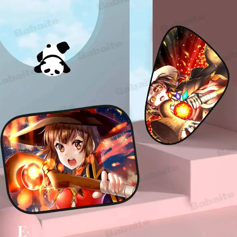 Anime Megumin 1-Pack Car Side Window Sunshade Heat Insulation Static Absorption Car Sun Barrier Driver Shade Interior