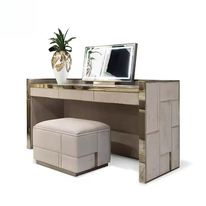 

The luxury vanity is post-modern and minimalist style suitable for small apartments, stainless steel and marble