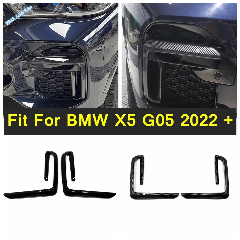 

Carbon Fiber Color Front Fog Light Frame Decoration Cover Trim Car Styling For BMW X5 G05 2022 Automotive Exterior Accessories